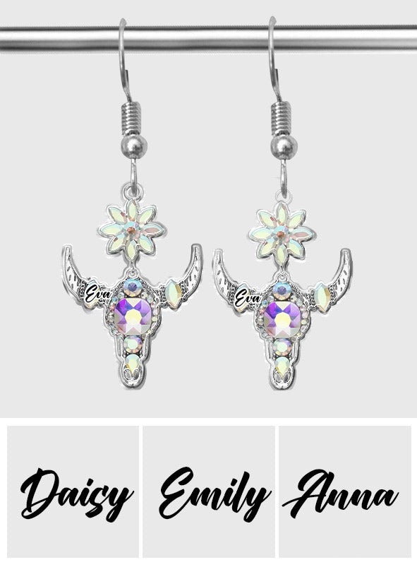 Magnifique tête de taureau - Boucles d'oreilles cowgirl personnalisées