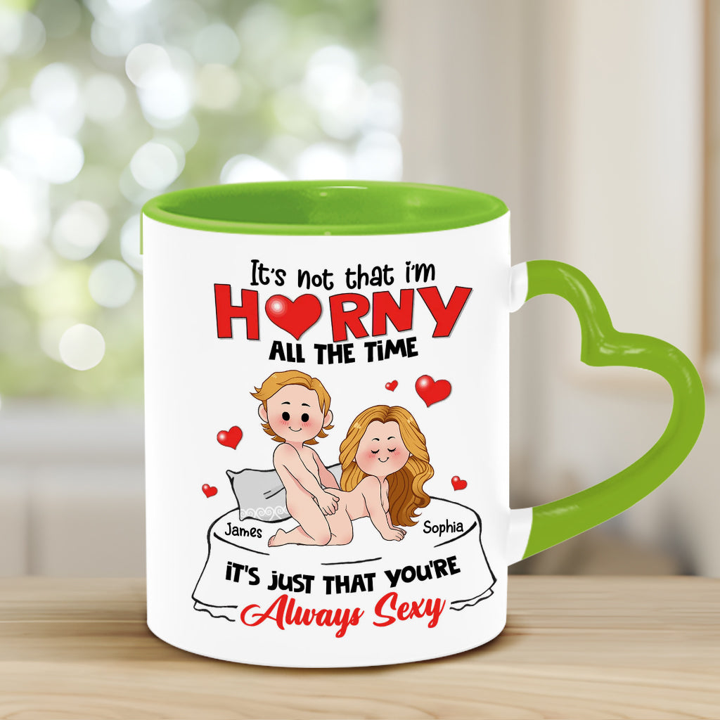 Mug personnalisé avec anse en forme de cœur, cadeau humoristique pour couple (mari et femme).
