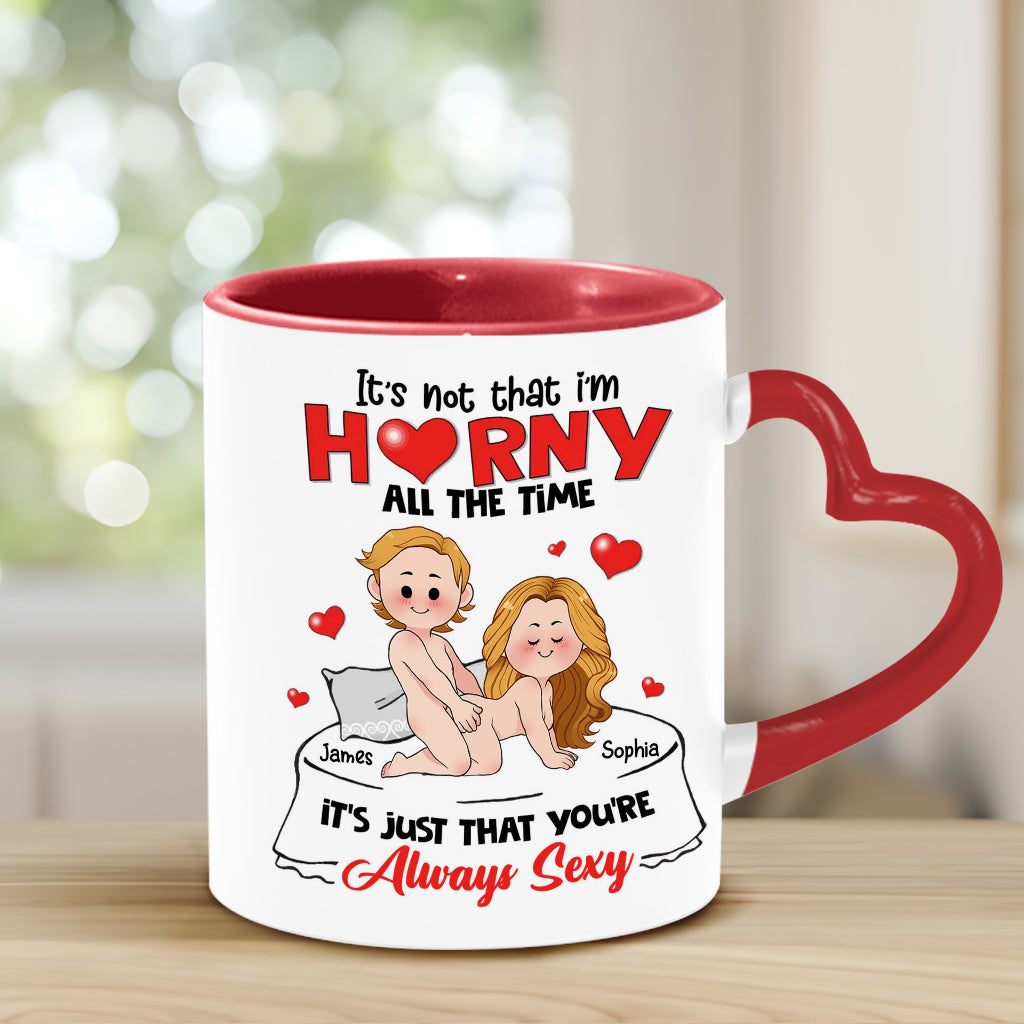 Mug personnalisé avec anse en forme de cœur, cadeau humoristique pour couple (mari et femme).