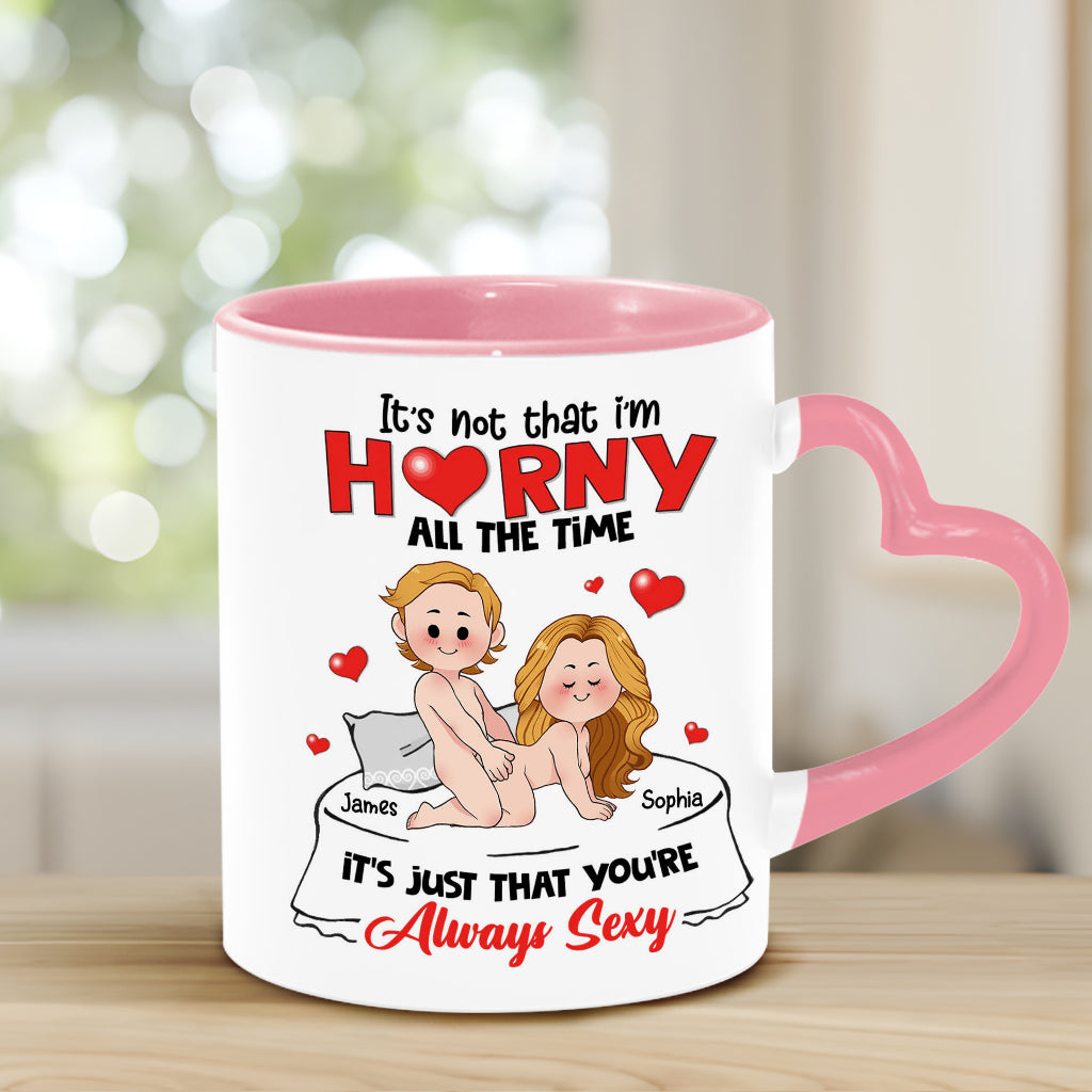 Mug personnalisé avec anse en forme de cœur, cadeau humoristique pour couple (mari et femme).