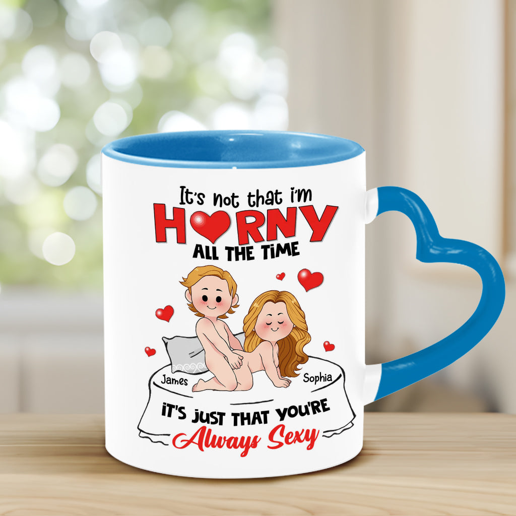 Mug personnalisé avec anse en forme de cœur, cadeau humoristique pour couple (mari et femme).