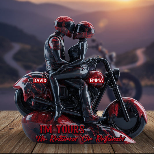 Je suis votre motard, sans retour ni remboursement - Plaque acrylique personnalisée en forme de motard