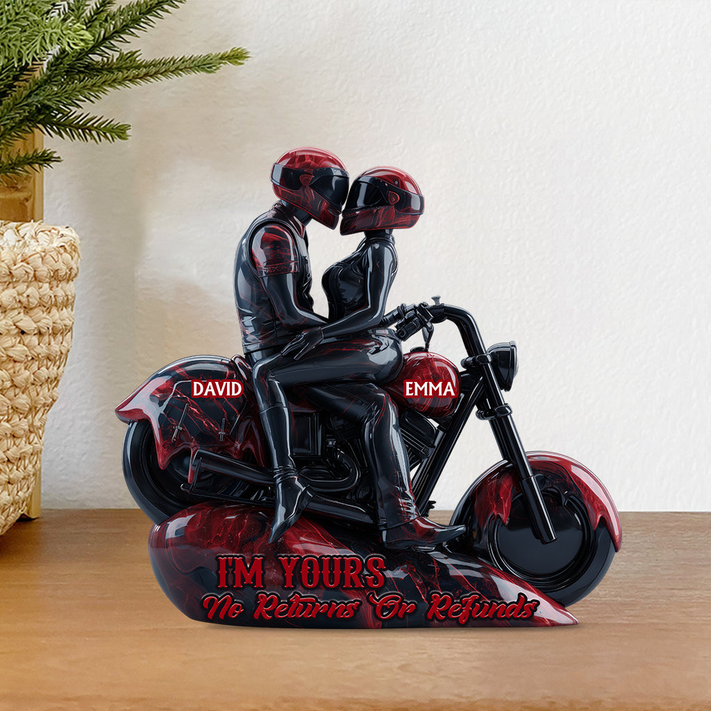 Je suis votre motard, sans retour ni remboursement - Plaque acrylique personnalisée en forme de motard