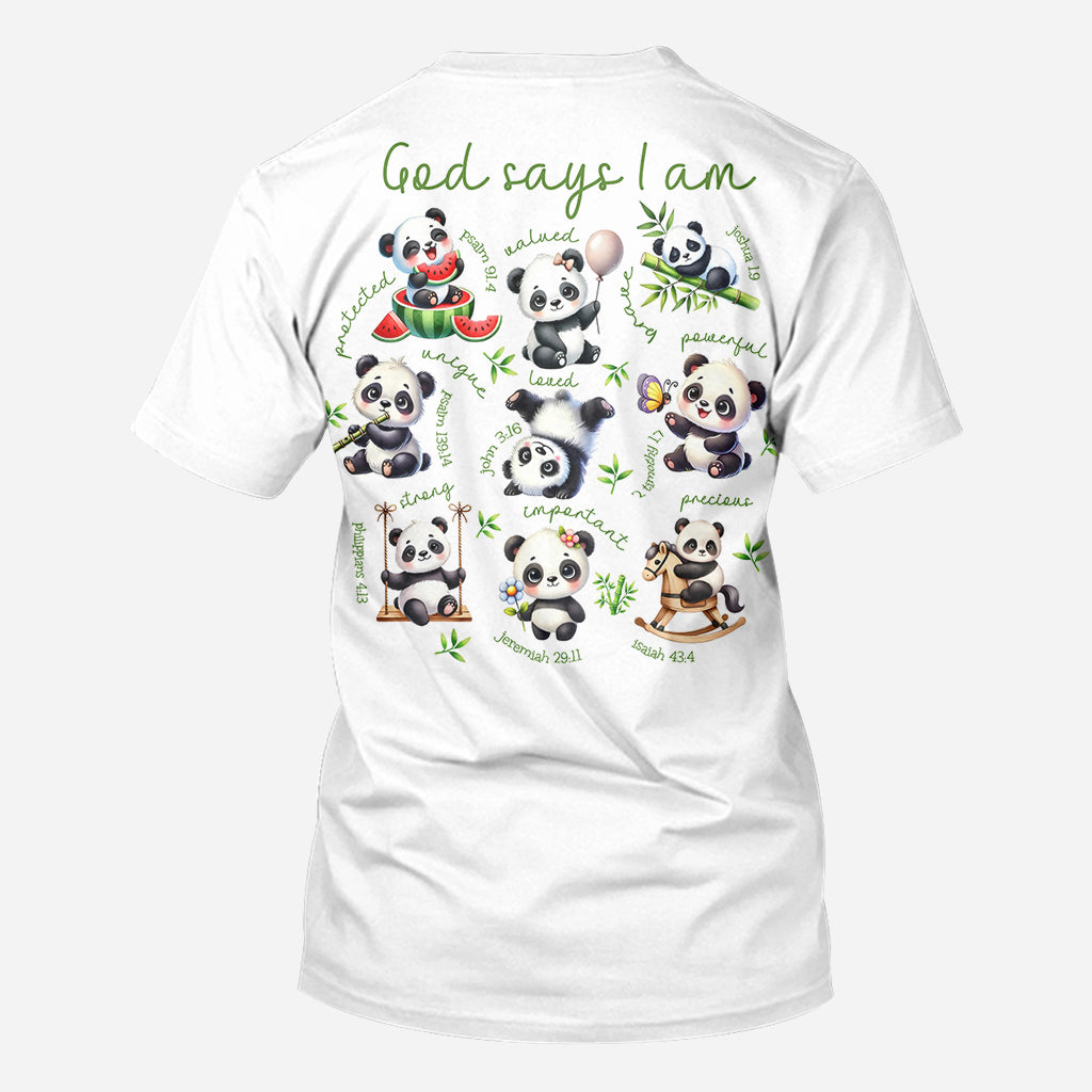 God Says I Am - Personalized Panda Lover All Over Shirt