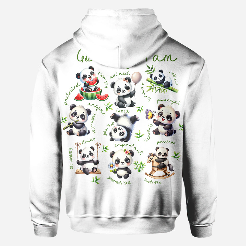 God Says I Am - Personalized Panda Lover All Over Shirt
