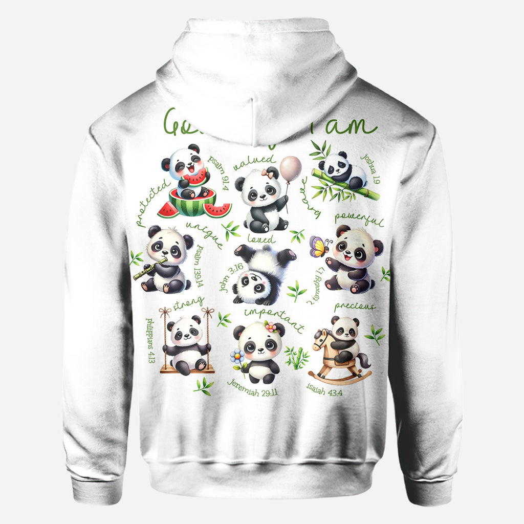 God Says I Am - Personalized Panda Lover All Over Shirt