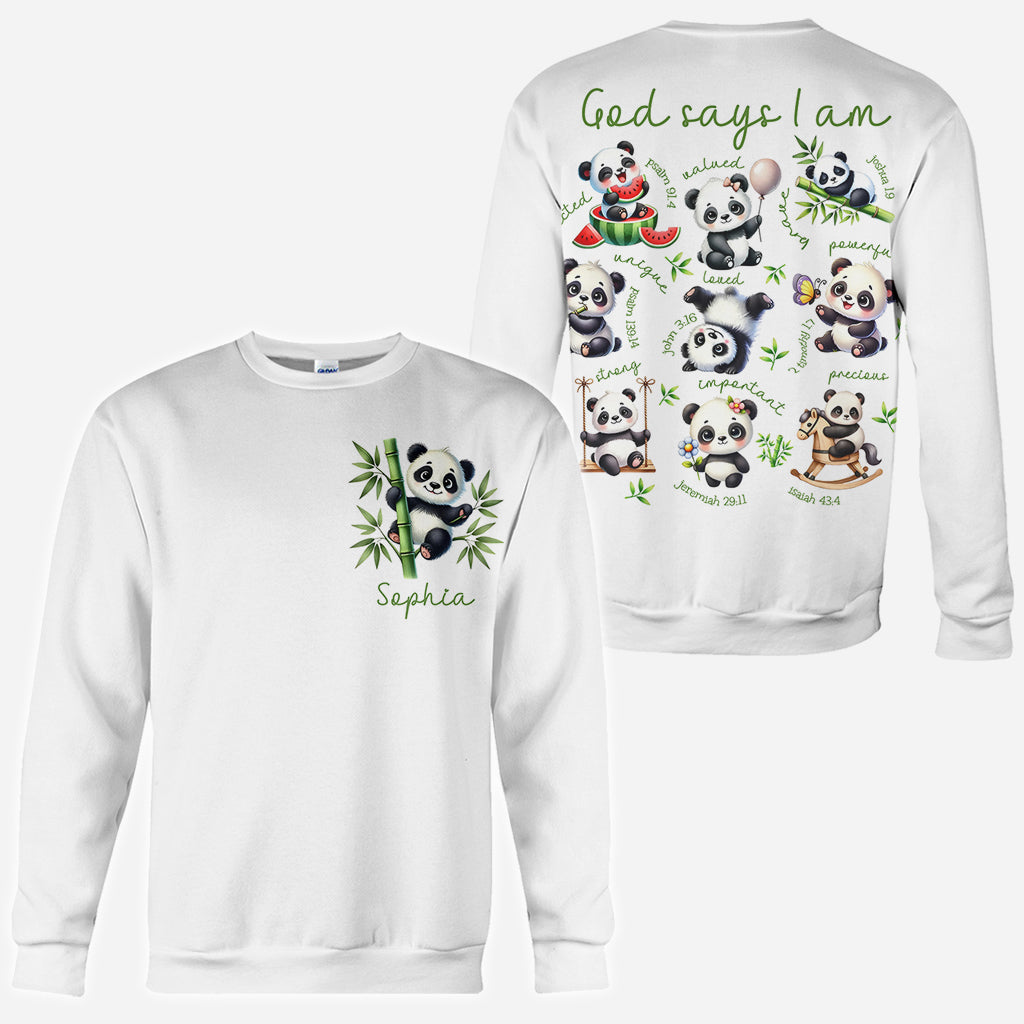 God Says I Am - Personalized Panda Lover All Over Shirt