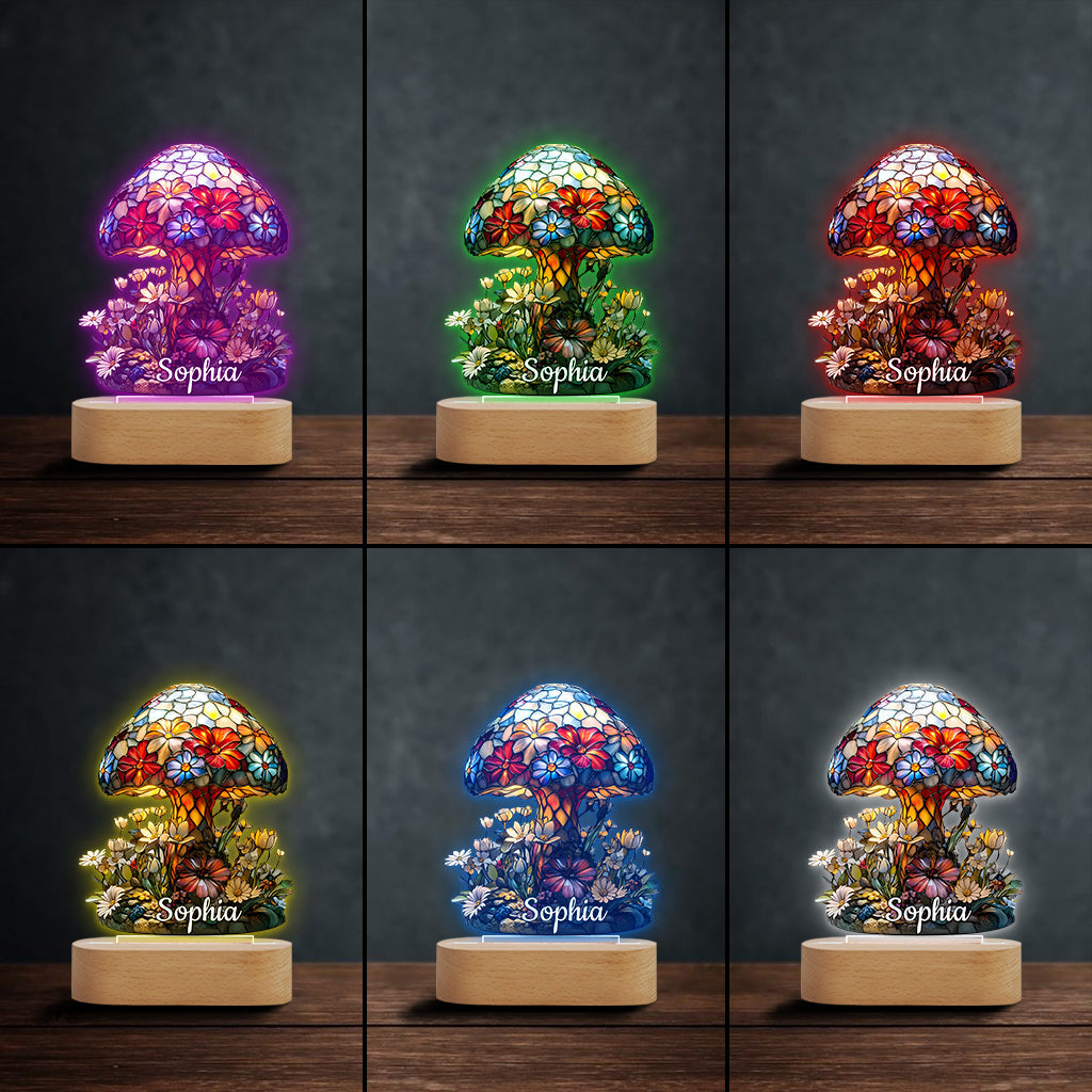 Socle lumineux personnalisé en forme de champignon - Nuit Magique