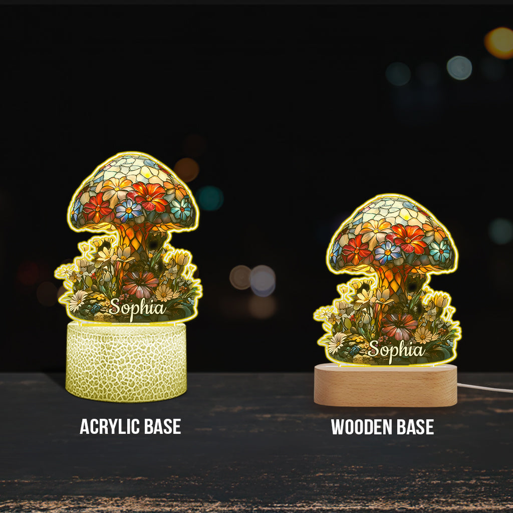 Socle lumineux personnalisé en forme de champignon - Nuit Magique