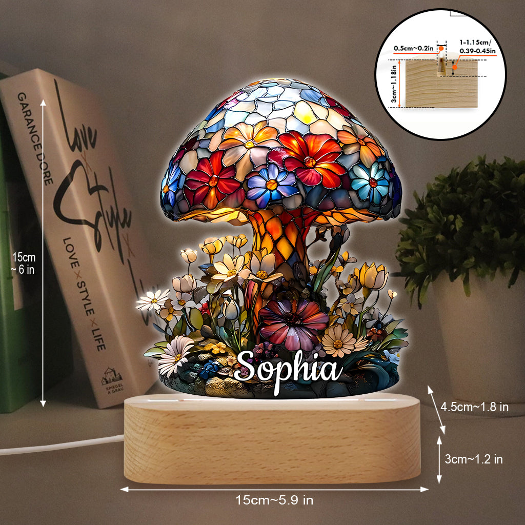 Socle lumineux personnalisé en forme de champignon - Nuit Magique