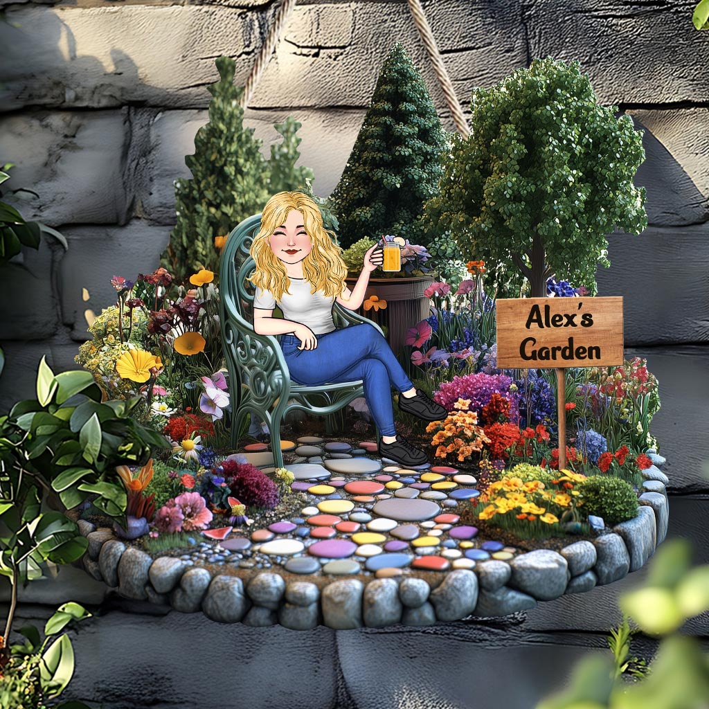 Jardin d'amour - Panneau en bois personnalisé sur le thème du jardinage