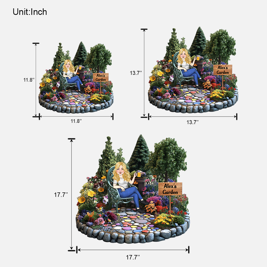 Jardin d'amour - Panneau en bois personnalisé sur le thème du jardinage
