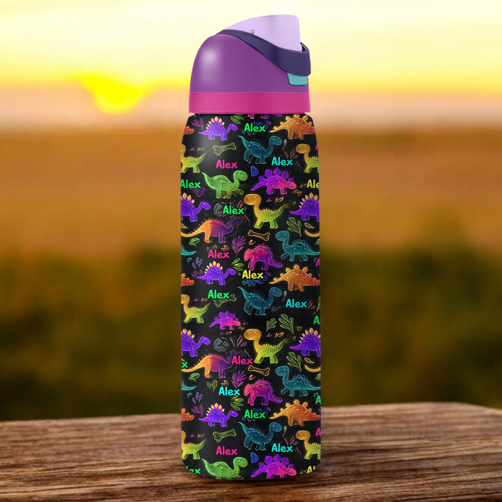 Dinosaur Drinkware for Kids - Personalized Kid 2-In-1 Spout Water Bottle