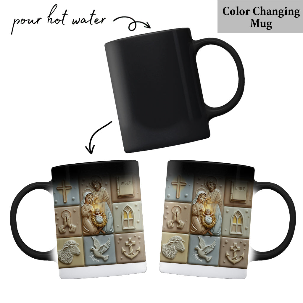 Holy Night Faith Hope Love - Personalized Christian Mug