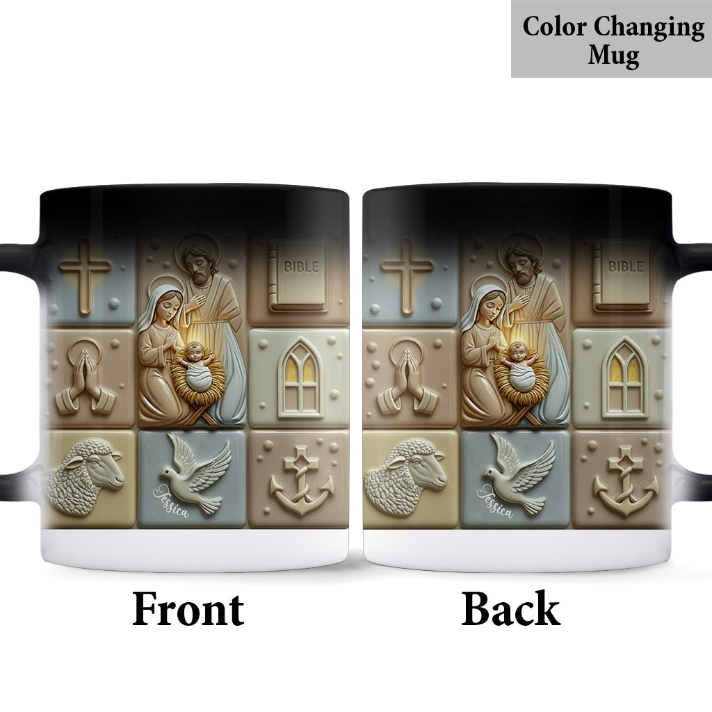 Holy Night Faith Hope Love - Personalized Christian Mug