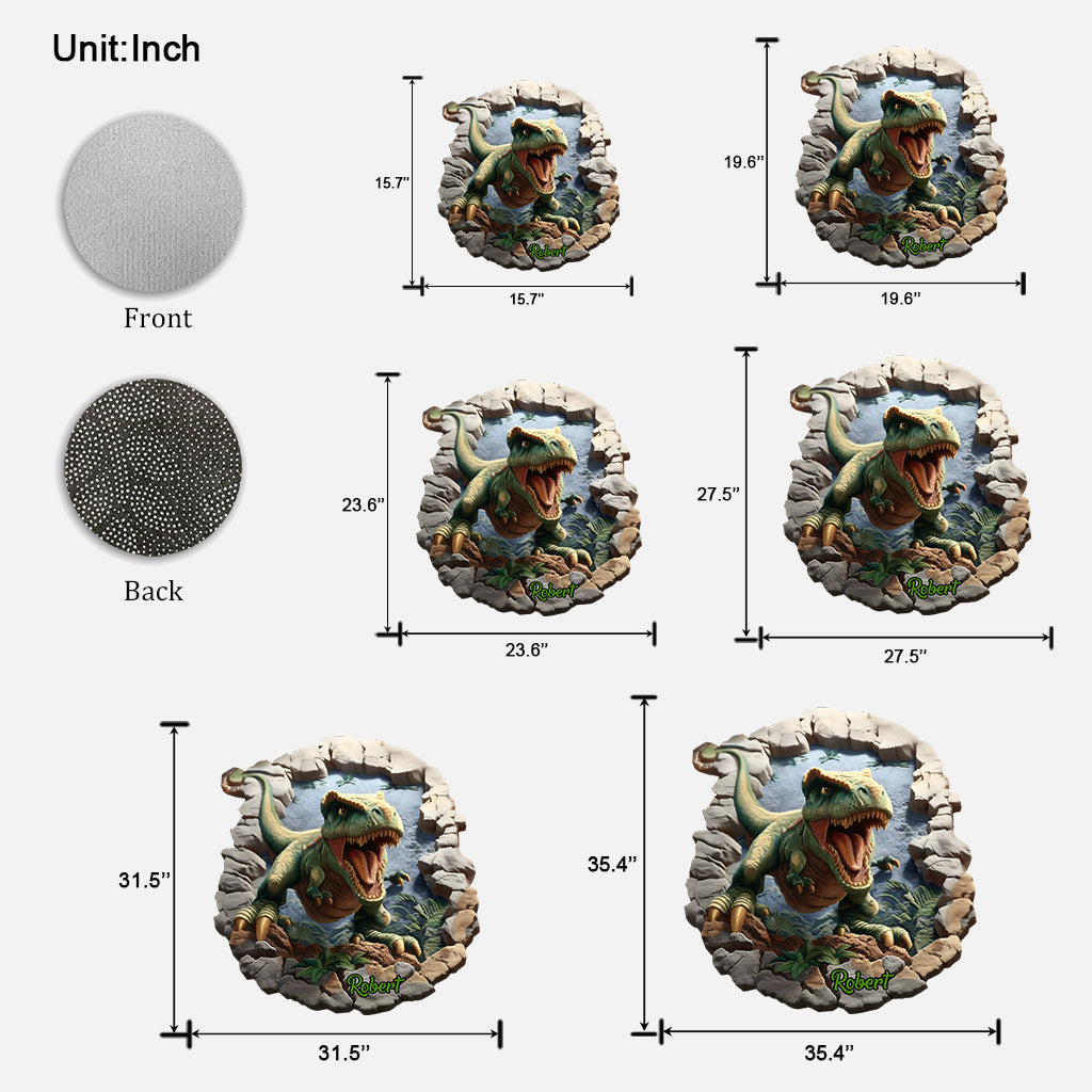 Dino World - Paillasson/Tapis personnalisé en forme d'enfant