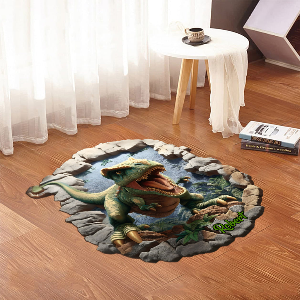 Dino World - Paillasson/Tapis personnalisé en forme d'enfant