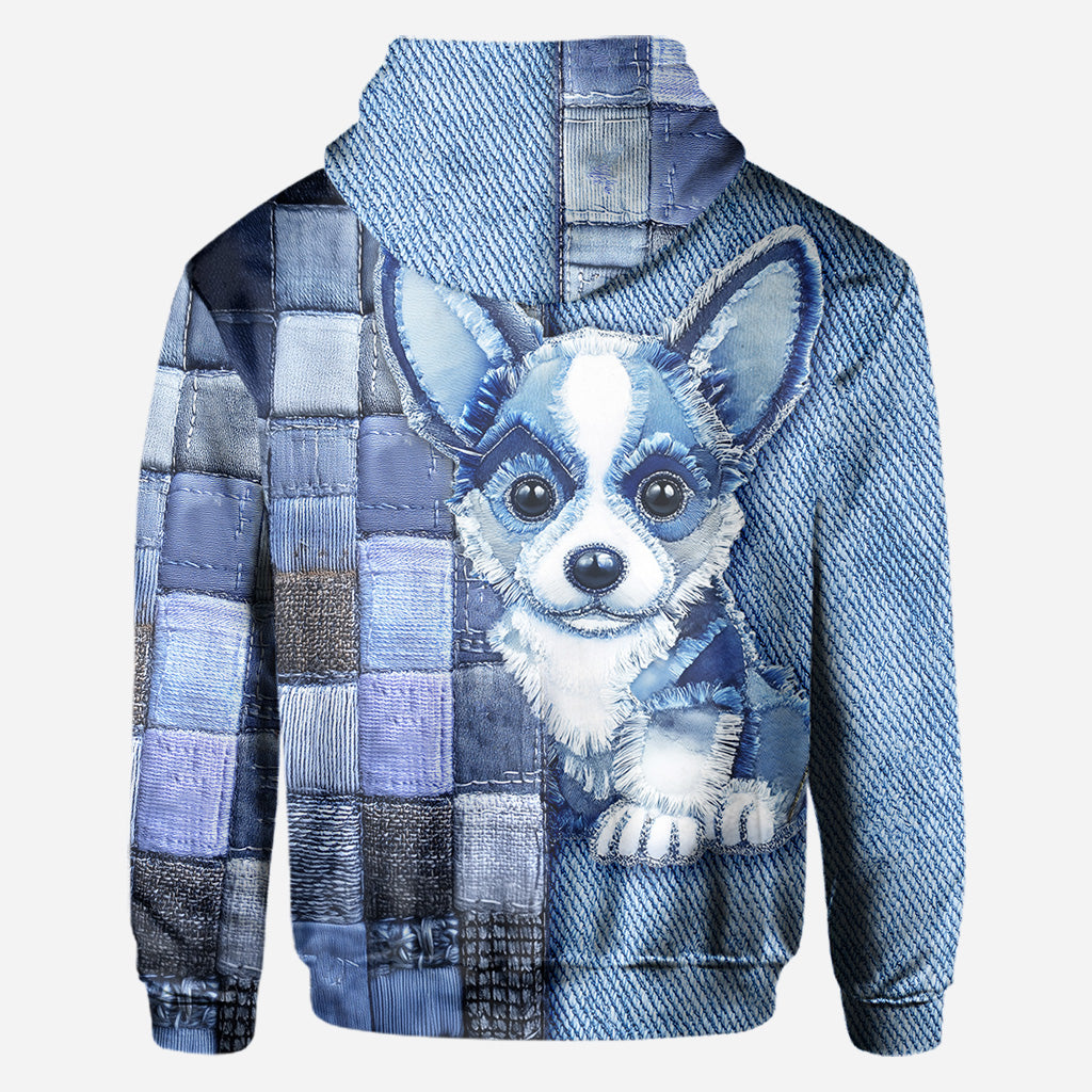 T-shirt personnalisé « J’adore le Pembroke Welsh Corgi » avec un chien.