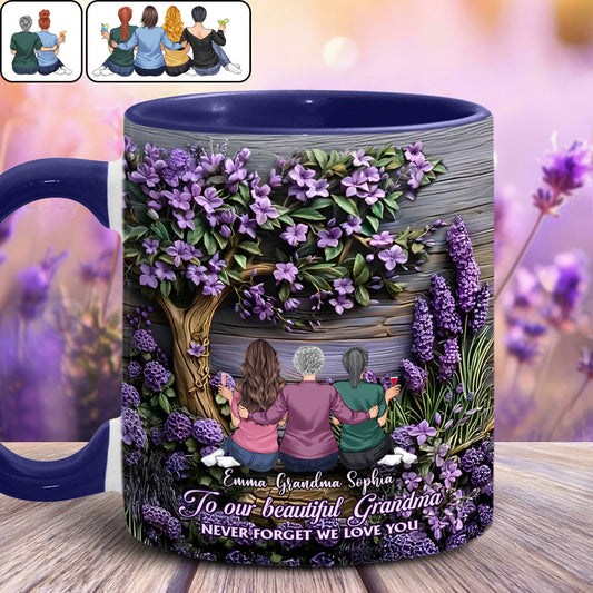 To Grandma/Mother Never Forget We Love You - Personalized Grandma Accent Mug