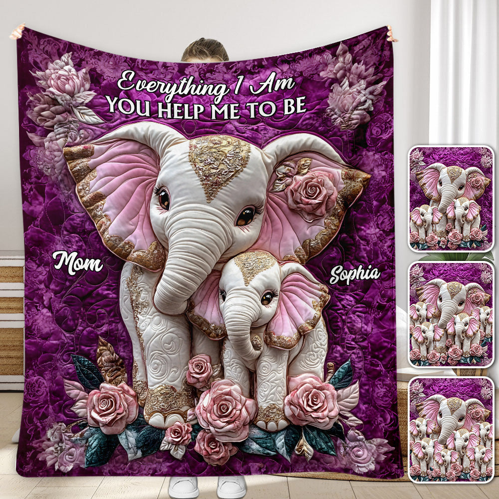 Everything I Am You Helped Me To Be - Personalized Mother Blanket