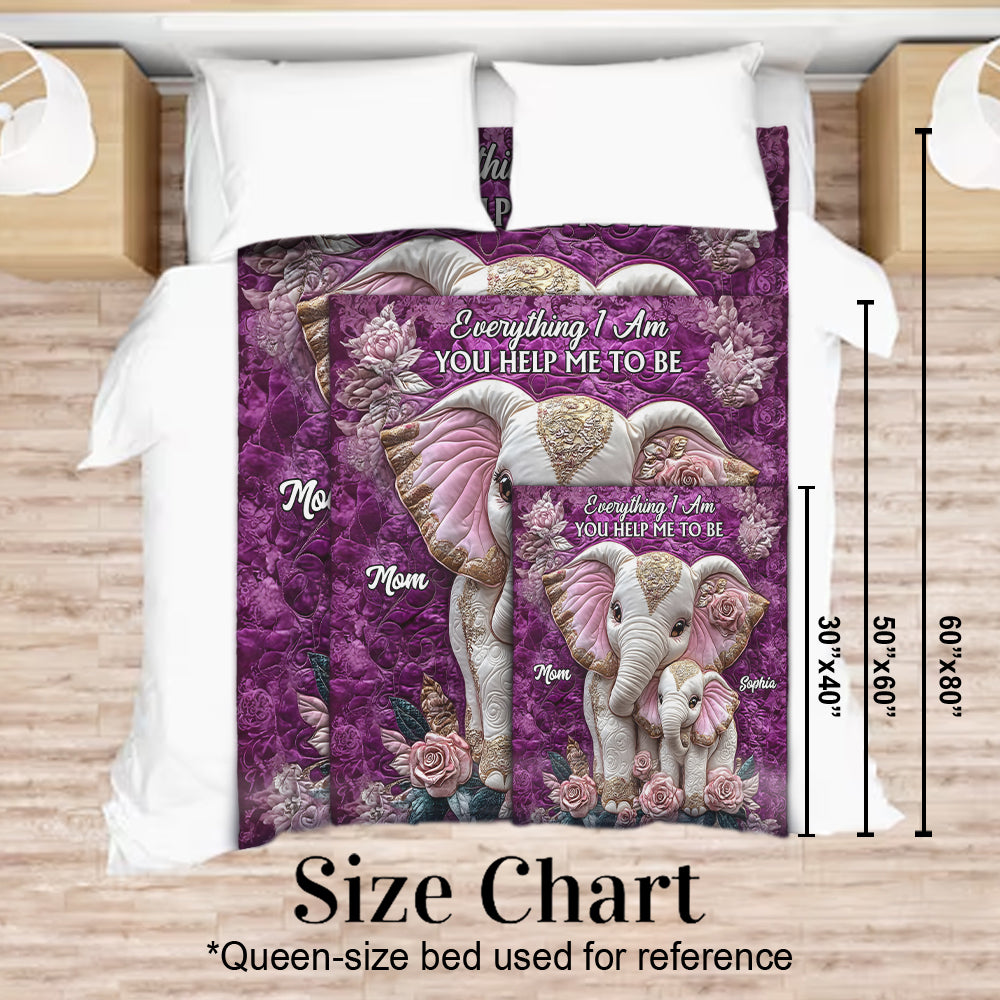 Everything I Am You Helped Me To Be - Personalized Mother Blanket
