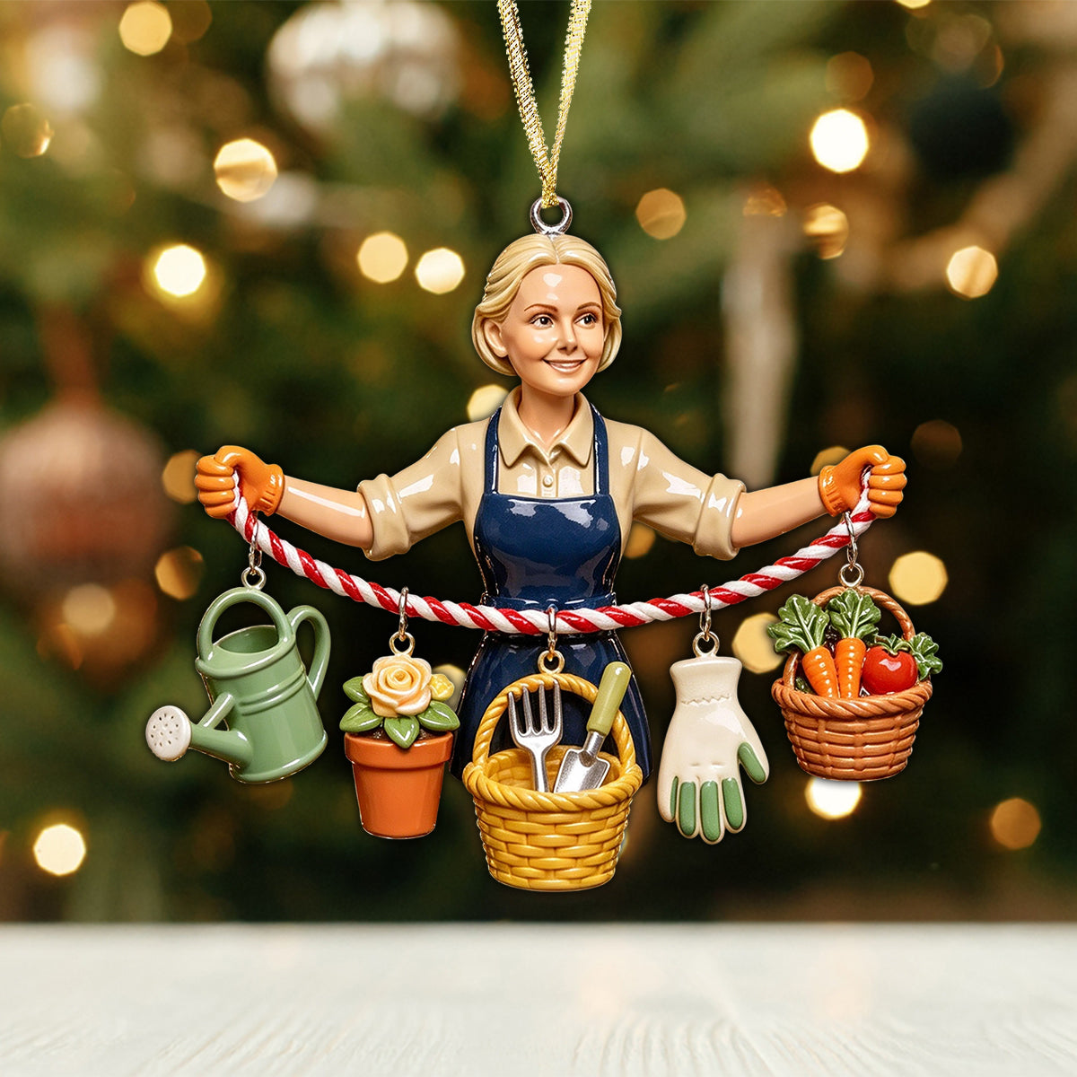 Growing Joy This Christmas - Personalized Gardening Ornament With Charm