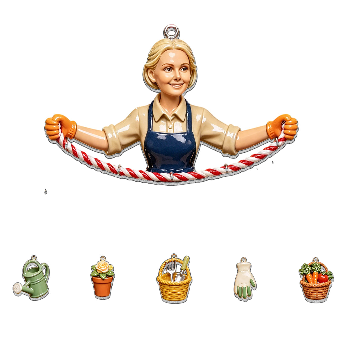 Growing Joy This Christmas - Personalized Gardening Ornament With Charm