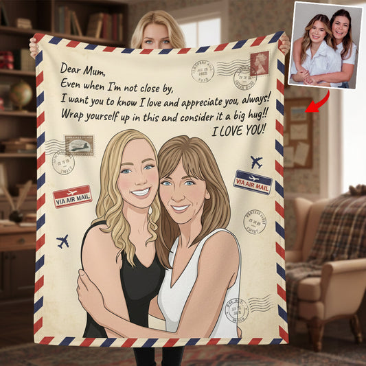 Enveloppez-vous dans un gros câlin - Couverture personnalisée pour maman