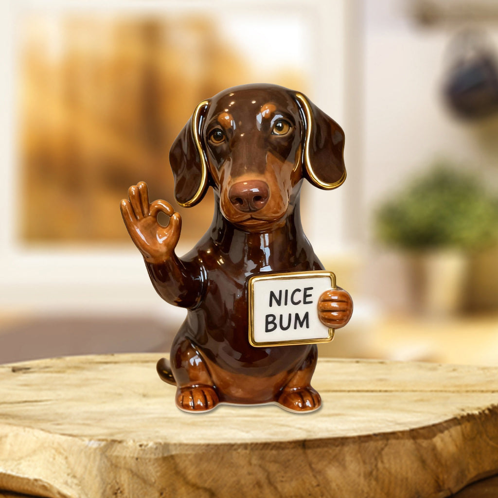 Joli derrière - Plaque acrylique personnalisée pour chien en forme de chien