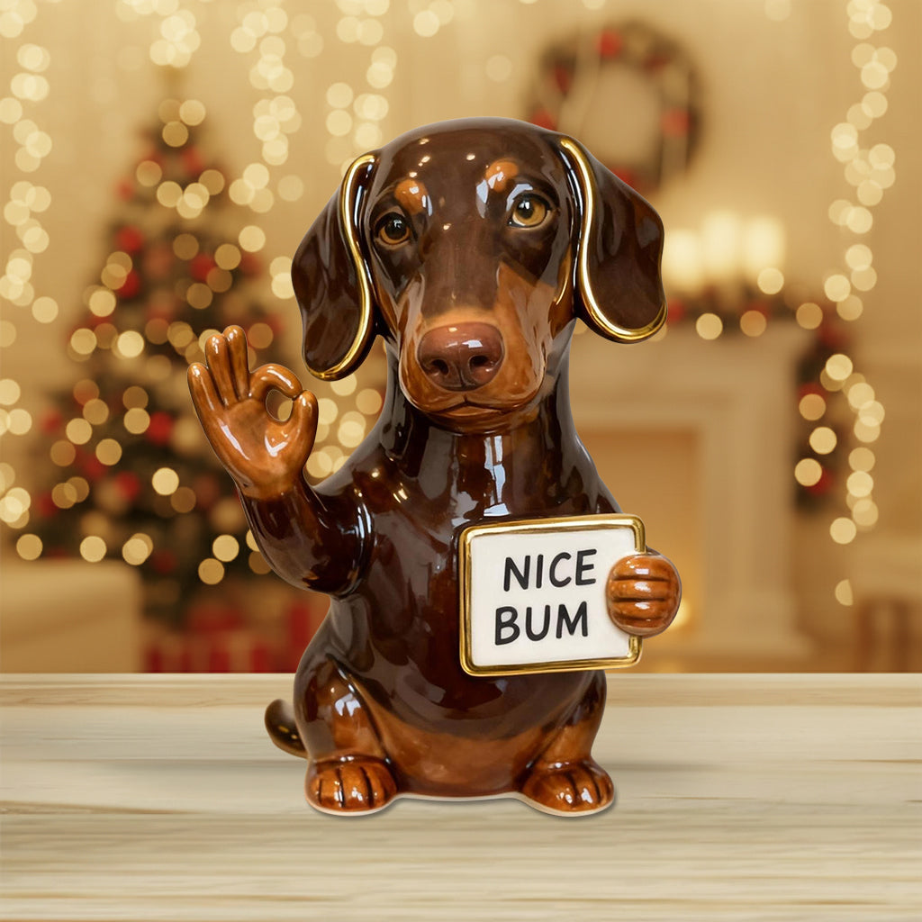 Joli derrière - Plaque acrylique personnalisée pour chien en forme de chien