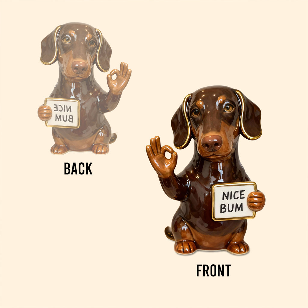 Joli derrière - Plaque acrylique personnalisée pour chien en forme de chien