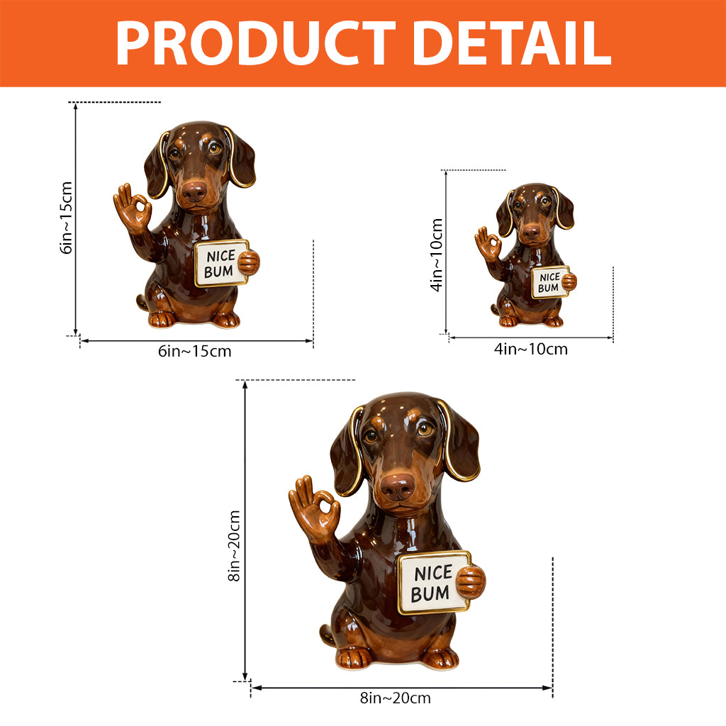 Joli derrière - Plaque acrylique personnalisée pour chien en forme de chien