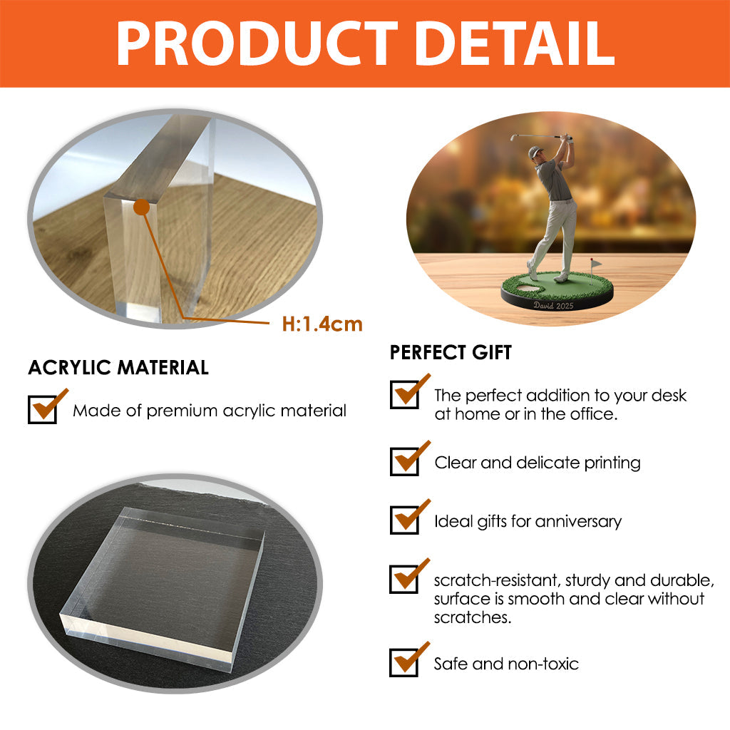 Plaque acrylique personnalisée à partir de n'importe quelle photo - Plaque de golf personnalisée en forme de carte de crédit