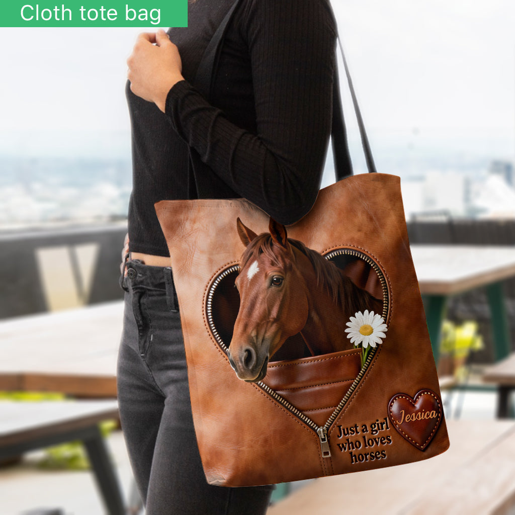 Juste une fille qui aime les chevaux - Sac fourre-tout personnalisé pour chevaux
