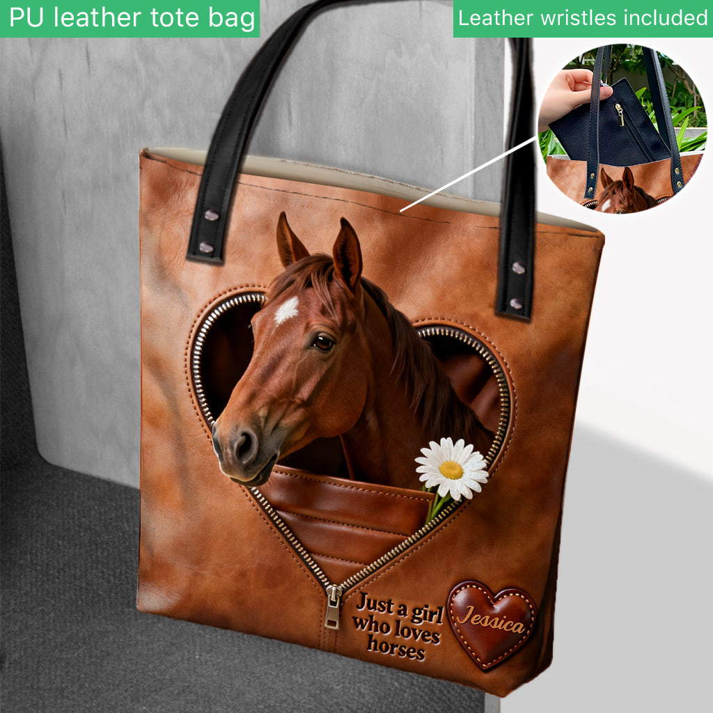 Juste une fille qui aime les chevaux - Sac fourre-tout personnalisé pour chevaux
