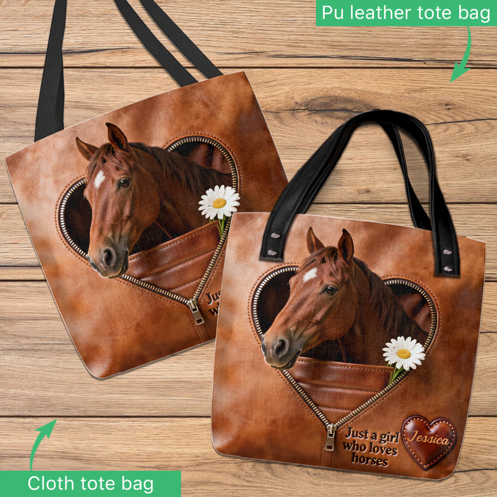 Juste une fille qui aime les chevaux - Sac fourre-tout personnalisé pour chevaux