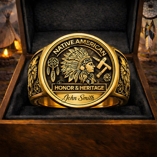 Native Pride, Native American - Personalized American Indian Signet Ring