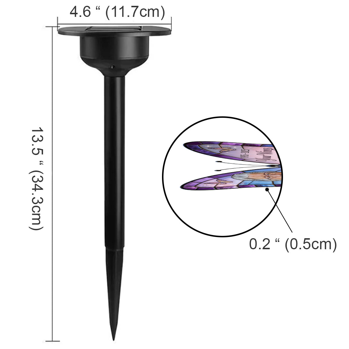 Tes ailes étaient prêtes, mais mon cœur ne l'était pas - Lampe solaire commémorative personnalisée pour jardin