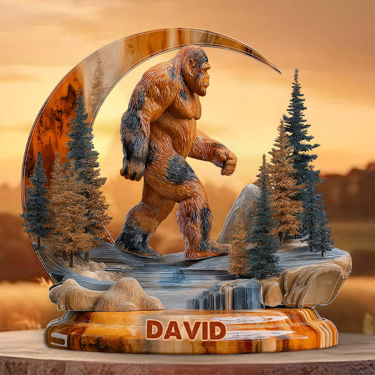 Et je m'enfonce dans la forêt - Plaque acrylique personnalisée de randonnée en forme sur mesure