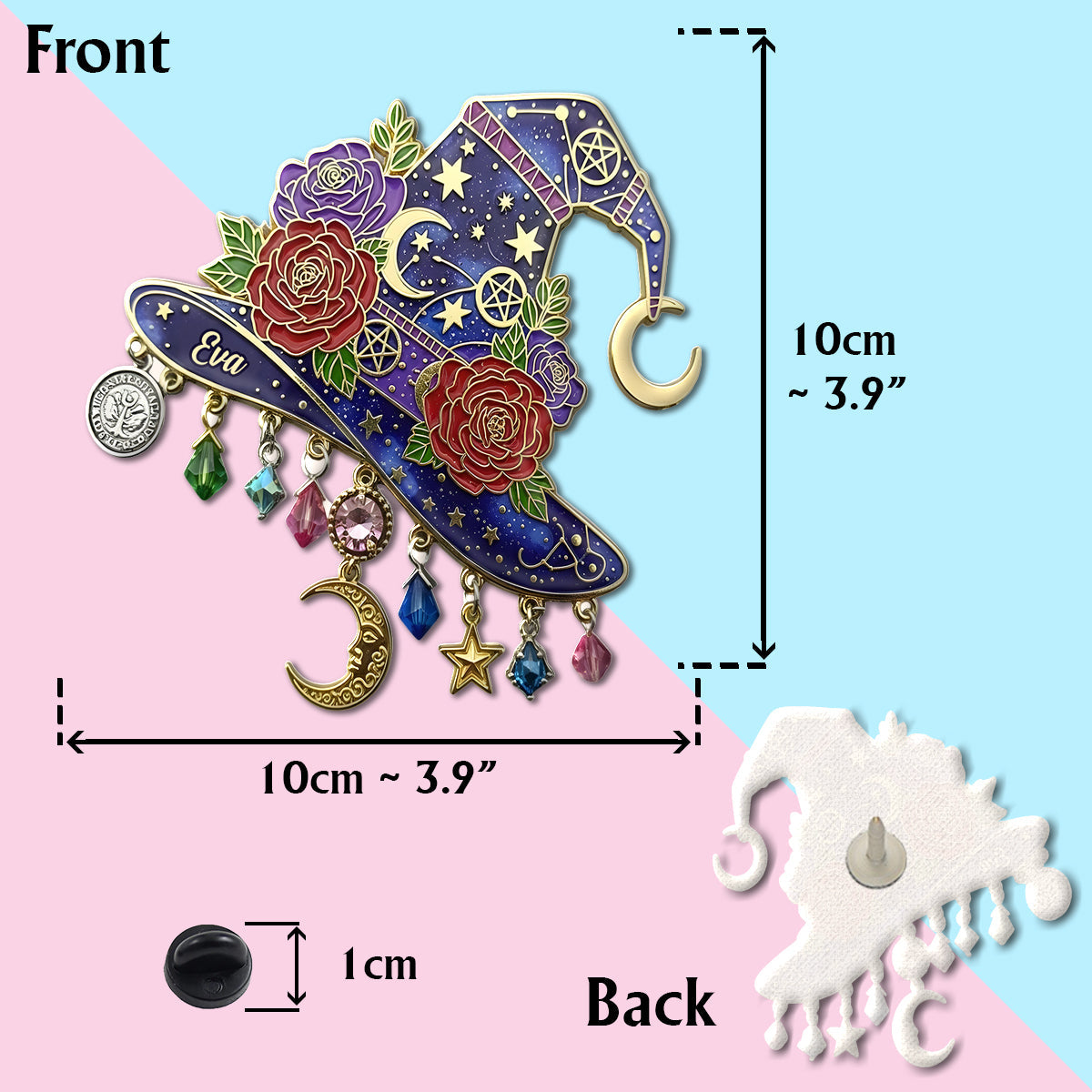 Chapeau de sorcière - Épingle de sorcière personnalisée