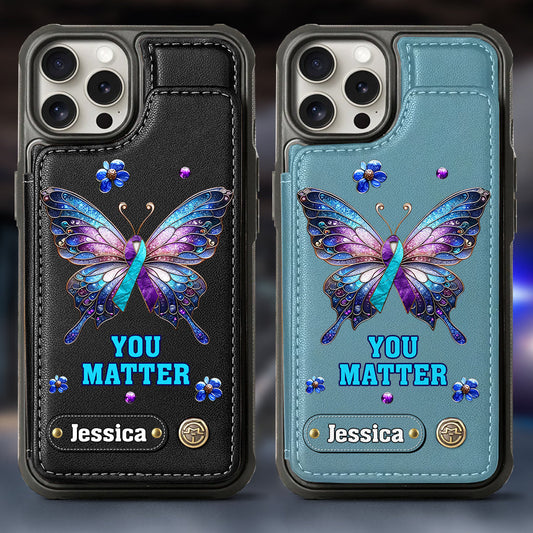 Vous comptez - Étui portefeuille personnalisé pour téléphone portable, conçu pour la prévention du suicide