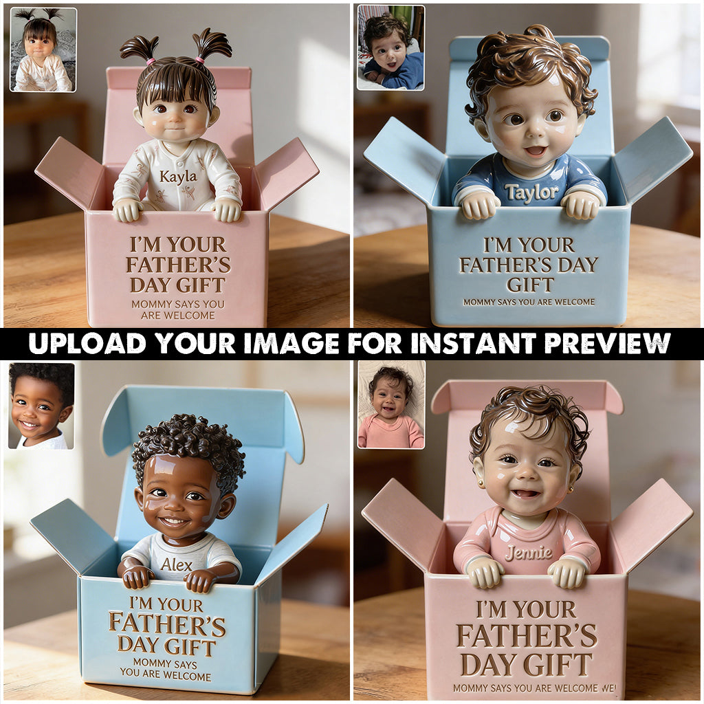 Father's Day Gift - Personalized Newborn Custom Shaped Acrylic Plaque