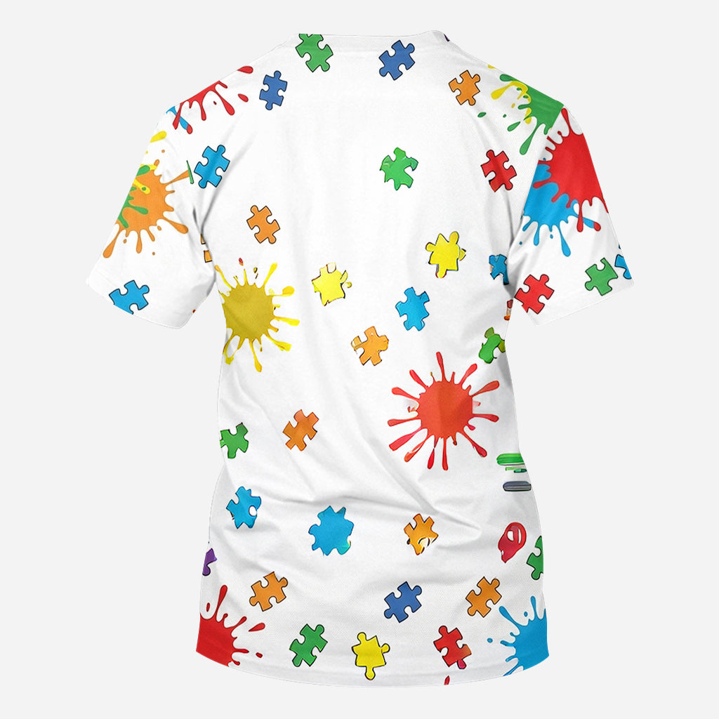 Accept Love Understand Autism Awareness Kids - Personalized Autism Awareness All Over Shirt