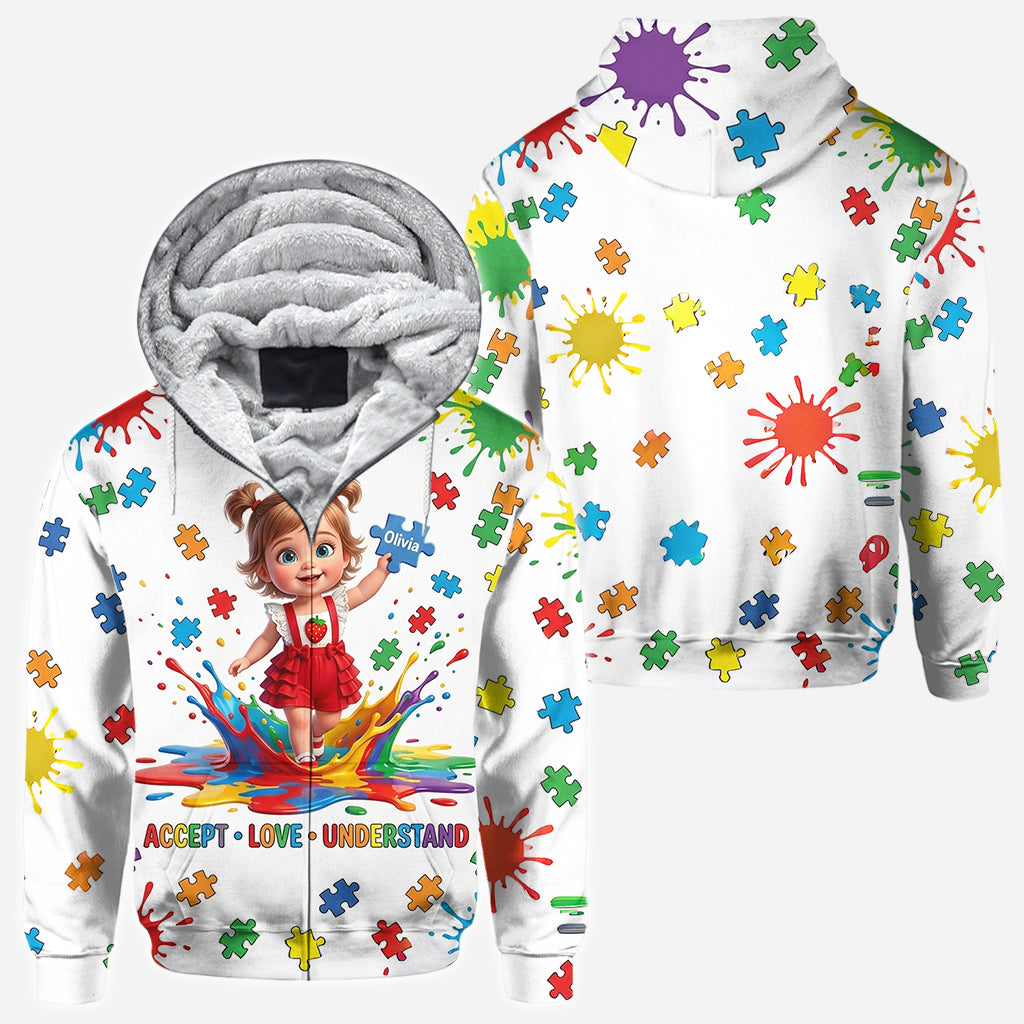 Accept Love Understand Autism Awareness Kids - Personalized Autism Awareness All Over Shirt