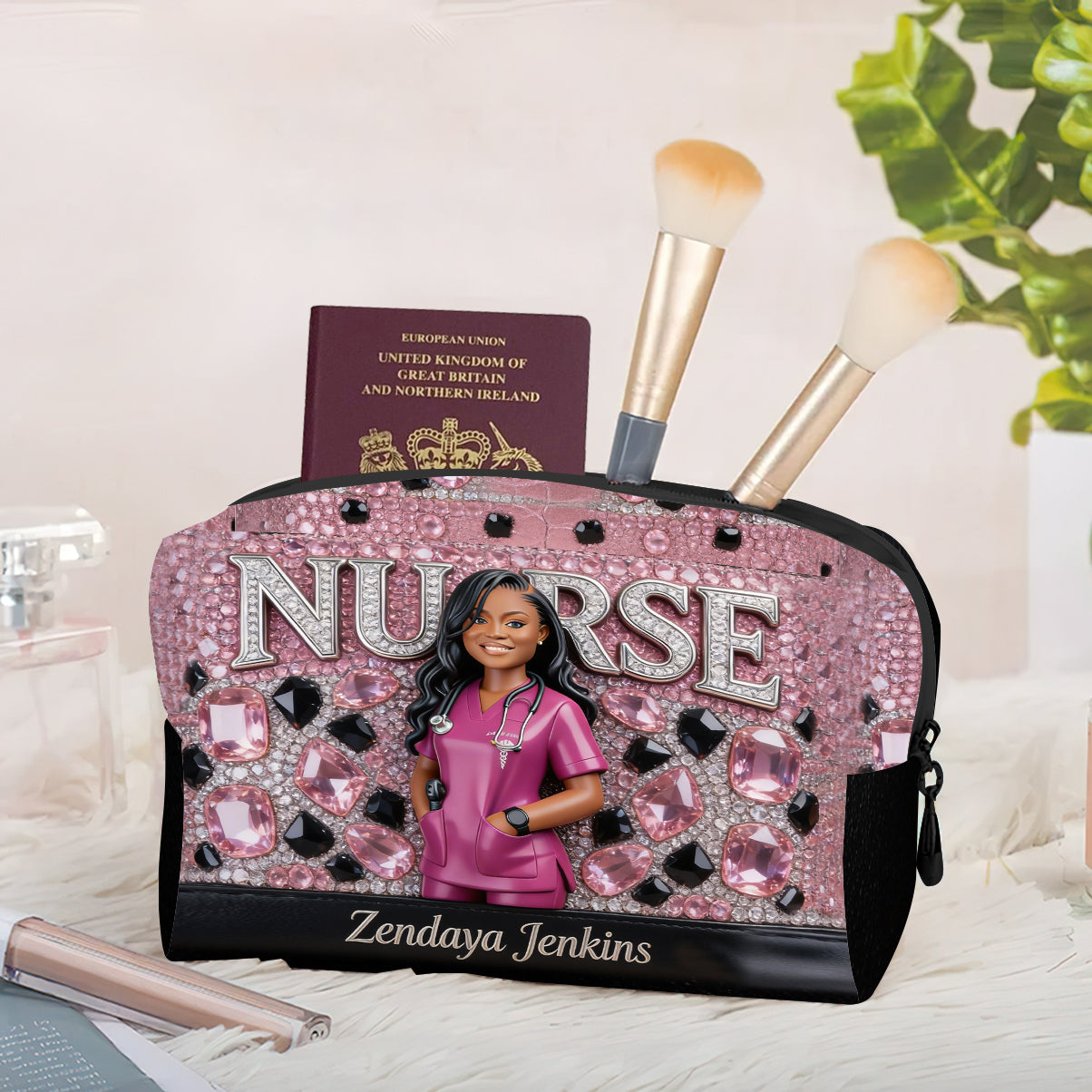 Titre accrocheur, Photo attrayante - Trousse de Maquillage Infirmière Personnalisée