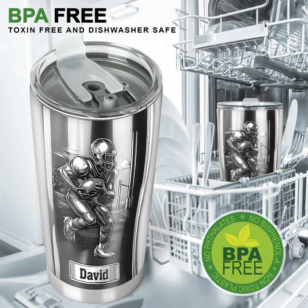 The Coolest Football Player - Personalized Football Tumbler