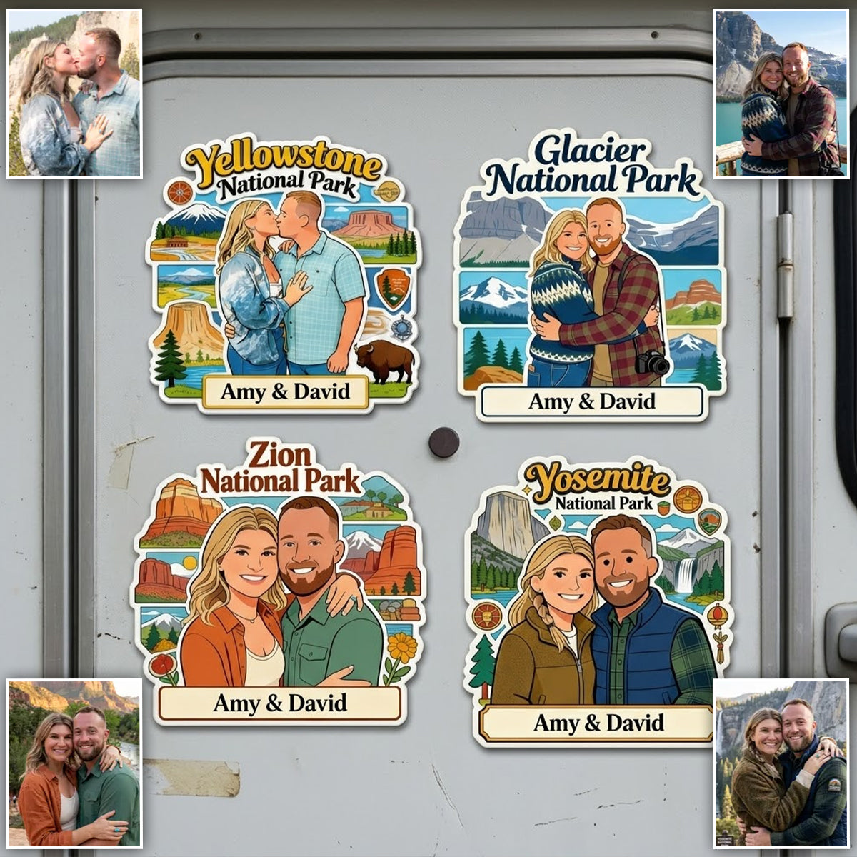 Souvenirs de Voyage dans les Parcs Nationaux - Magnet Personnalisé
