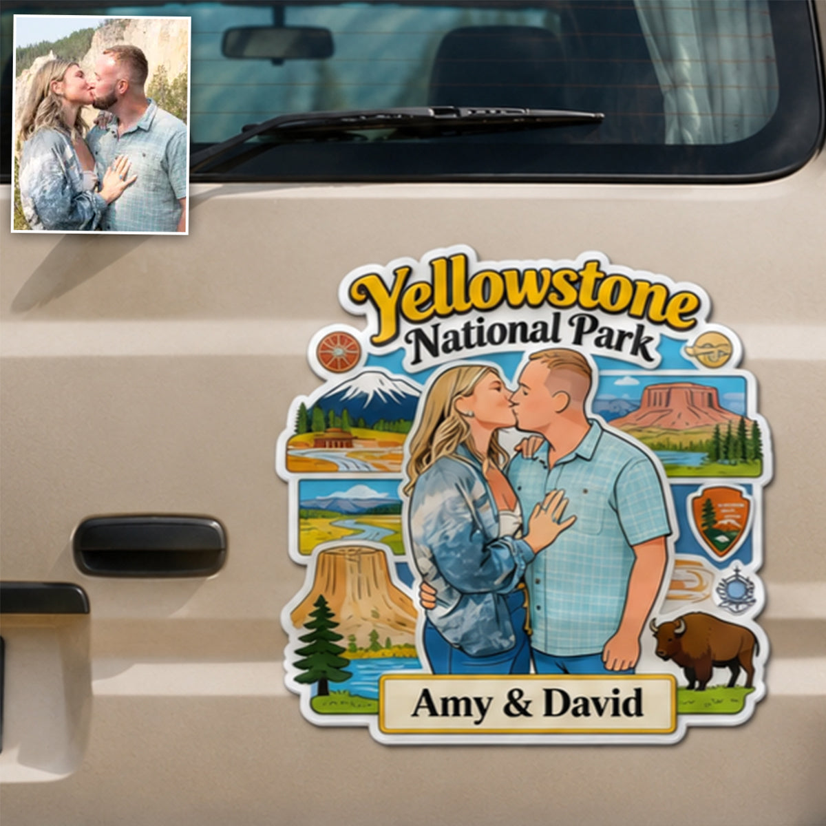 Souvenirs de Voyage dans les Parcs Nationaux - Magnet Personnalisé