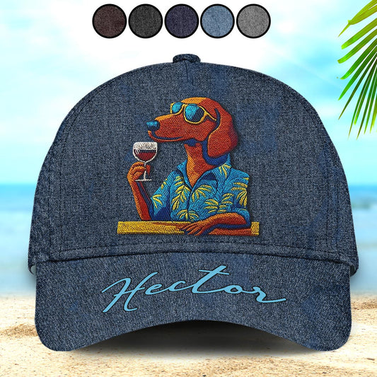 Casquette classique personnalisée pour chien Cool Canine And Wine