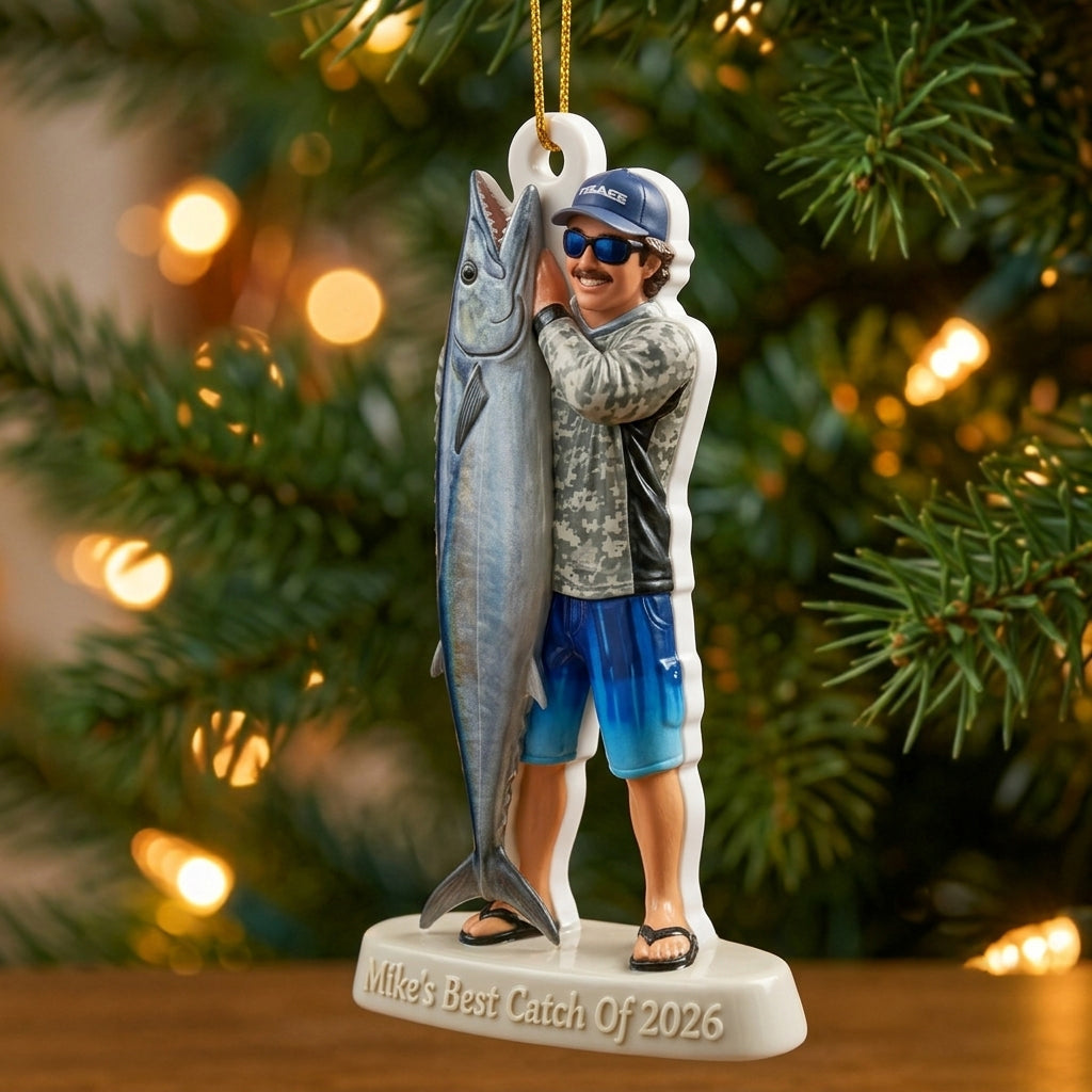 Custom From Any Photo - Personalized Fishing Premium 3D Ornament